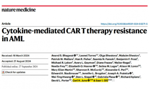 Olink HT 首文 | 急性髓性白血病患者对细胞因子介导的 CAR T 疗法产生抗药性