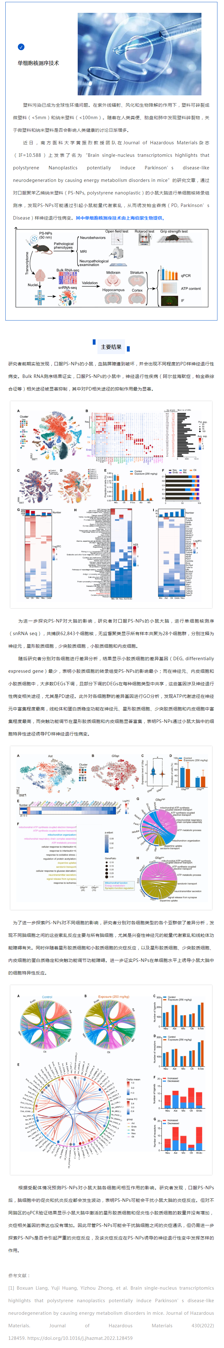 项目文章_伯豪生物单细胞核测序助力发现纳米塑料诱发帕金森样神经退行性病变